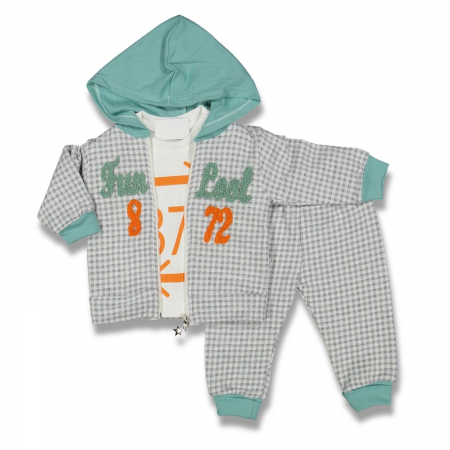 Compleuri - Set 3 piese - Compleu de 3 Piese pentru Copii 872-Hanorac Bluza Pantaloni