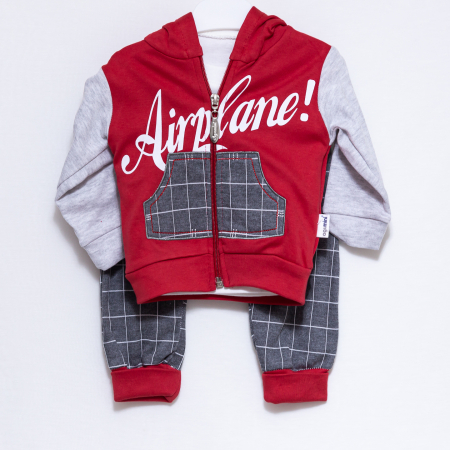 Compleu copii hanorac bluza pantaloni Airplane [4]