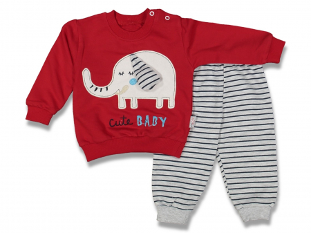 Compleuri - Set 2 piese - imbracaminte bebe Elefant bluza si pantaloni