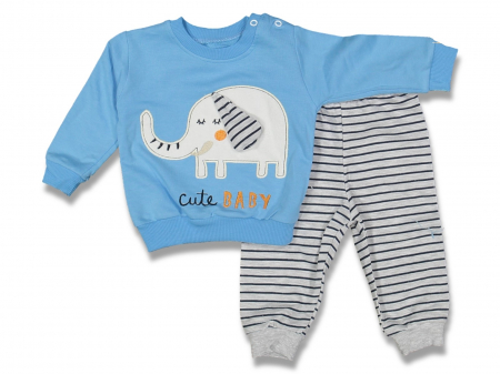 Compleuri - Set 2 piese - imbracaminte bebe Elefant bluza si pantaloni