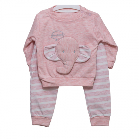 Compleuri - Set 2 piese - Compleu bebe bluza si pantaloni Elefant