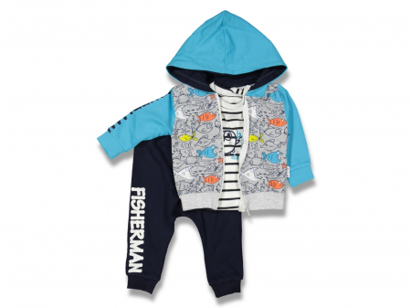 Compleu bebe hanorac cu bluza si pantaloni Fisherman [0]