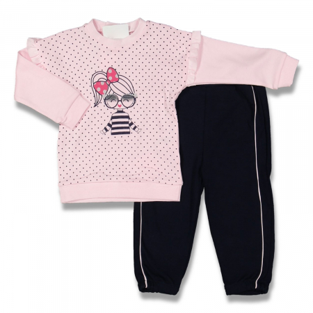 Compleuri - Set 2 piese - imbracaminte bebe bluza si pantaloni Girly