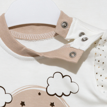 Set 3 piese bebe caciulita cu bluza si pantaloni Hello [3]