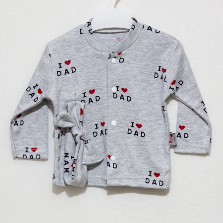 Compleu bebe bentita cu bluza si pantaloni I Love Dad [3]