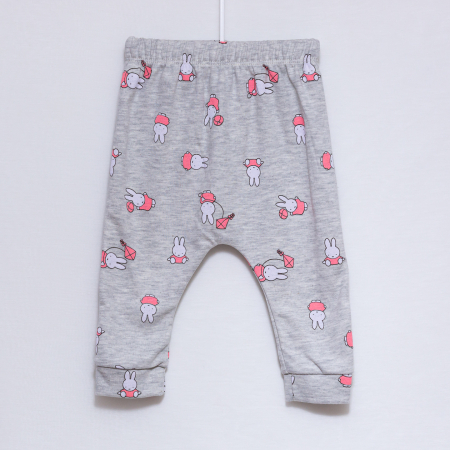 Set Bebe Fetiță Iepuras- Body, Pantaloni și Bavetica [1]