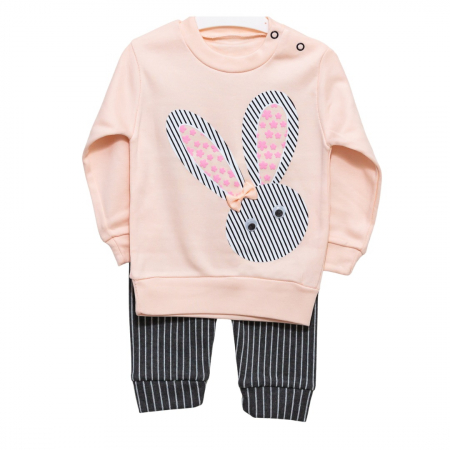 Compleuri - Set 2 piese - imbracaminte bebe bluza si pantaloni Iepuras