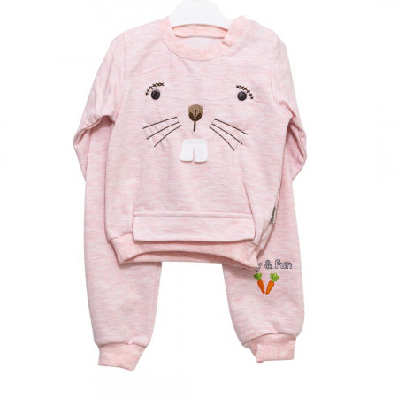 Compleuri - Set 2 piese - Set 2 piese bebe Iepuraș cu pantaloni si bluza