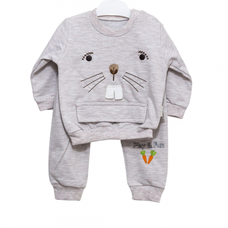 Compleuri - Set 2 piese - Set 2 piese bebe Iepuraș cu pantaloni si bluza