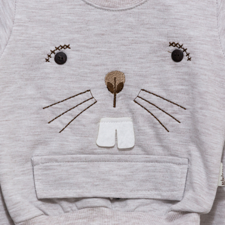 Set 2 piese bebe Iepuraș cu pantaloni si bluza [2]