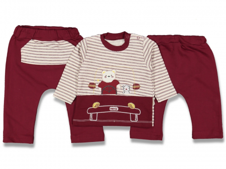 Compleuri - Set 2 piese - haine bebelusi Băieți Papa Bear cu bluza si pantaloni