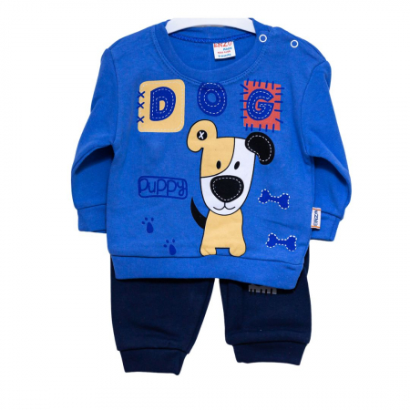 Compleuri - Set 2 piese - compleu baieti Puppy format din bluza si pantaloni