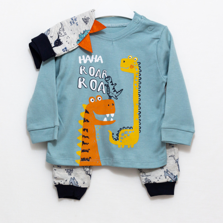 Compleu bebe caciulita bluza pantaloni Roar [4]