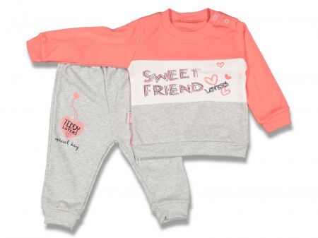 Compleuri - Set 2 piese - costumase bebelusi fete bluza si pantaloni Sweet Friend