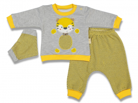 Set 3 piese bebe bavetica cu bluza si pantaloni Tiger [0]