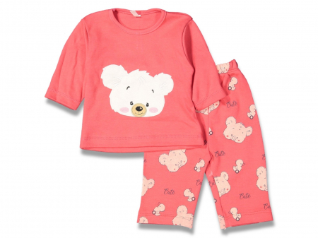 Compleuri - Set 2 piese - costumase bebelusi fete bluza si pantaloni Ursulet