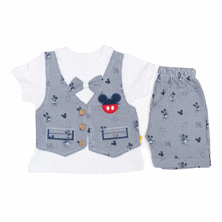 Compleuri - Set 2 piese - compleu baieti Mickey Mouse tricou si pantaloni scurti