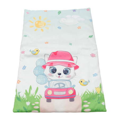 Salteluțe-Babynest-Perne - Set bebe salteluta cu perna Pisicuta|Accesorii bebelusi| Accesorii copii
