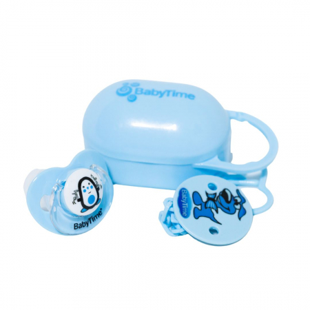 Biberoane-Suzete-Scutece - Set suzetă bebe Pinguin| Accesorii pentru Bebelusi