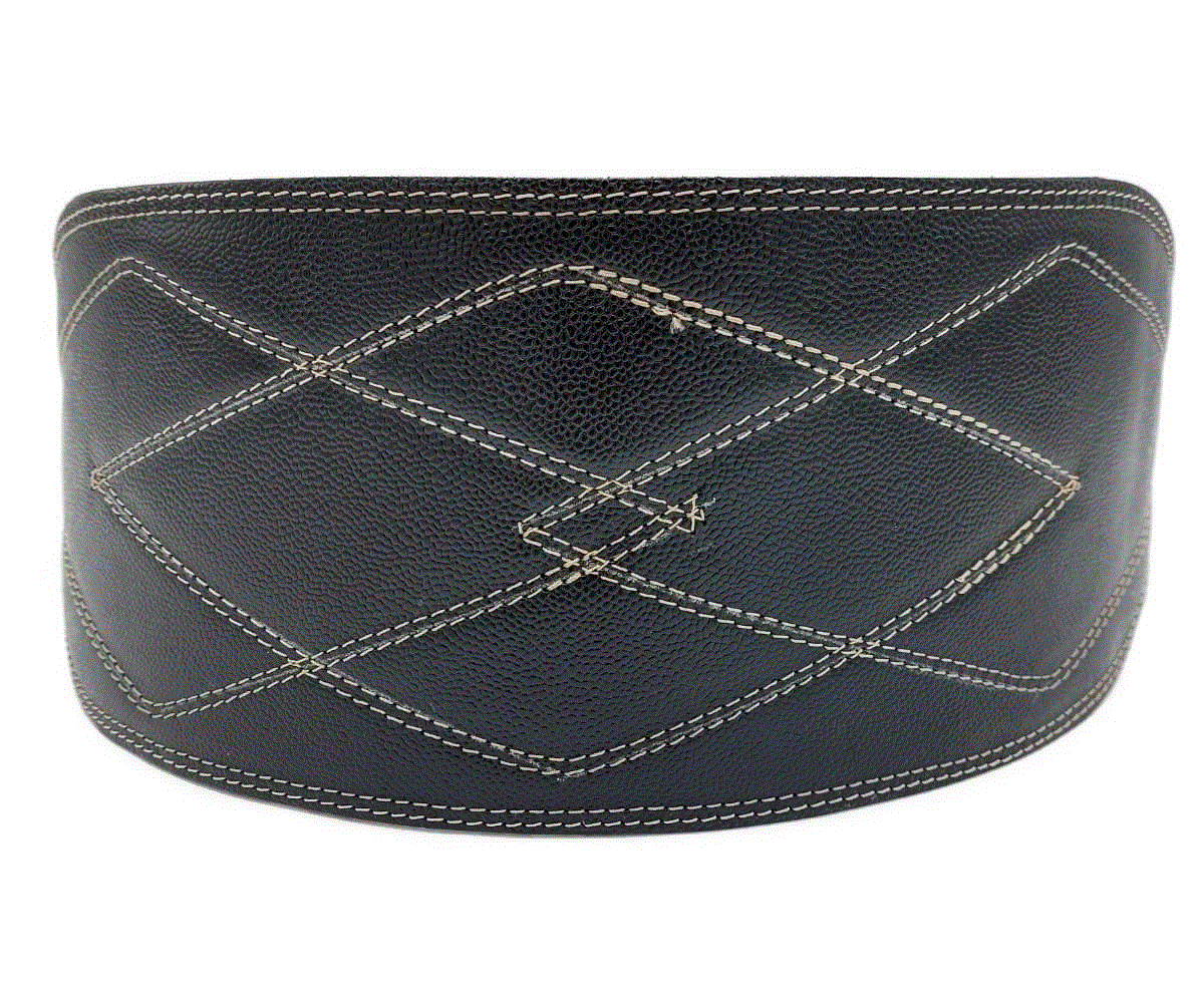 Centura pentru mijloc lombara, piele naturala, negru, reglabila 108-135 cm [2]