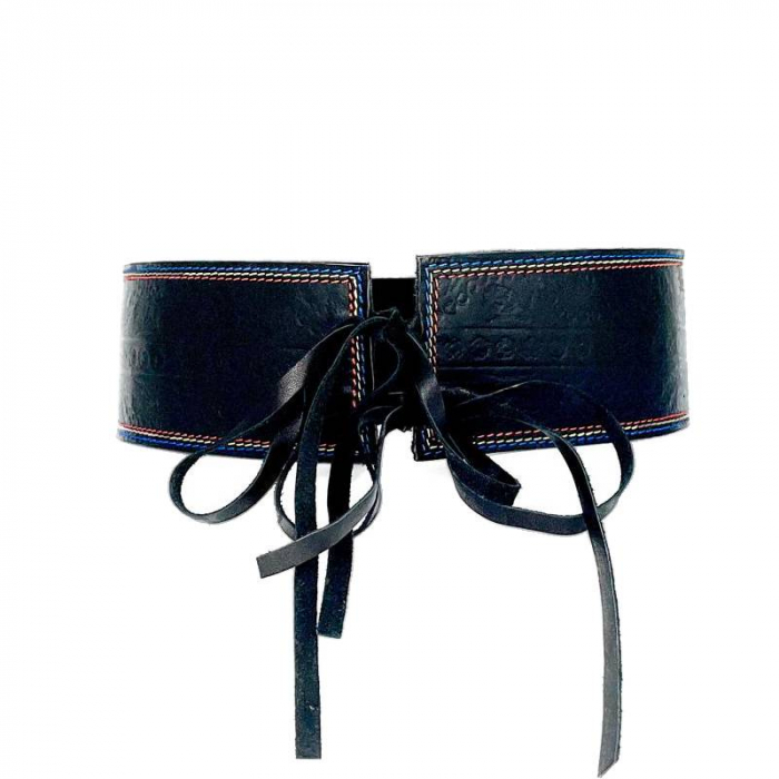 Chimir, centură tradițională femei,din piele naturala, tricolor,50-55 cm [2]