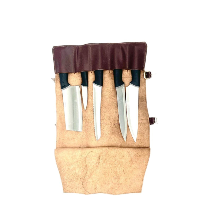 Husa din piele naturala pentru cutite, maro 38x32 cm [3]