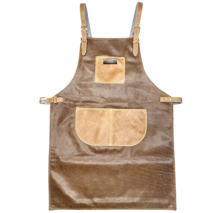 Sort de bucatar, CHEF GRILL, Piele naturala, Maro, Unisex [2]