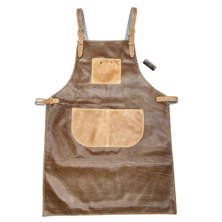 Articole Grill - Sort de bucatar, CHEF GRILL, Piele naturala, Maro, Unisex