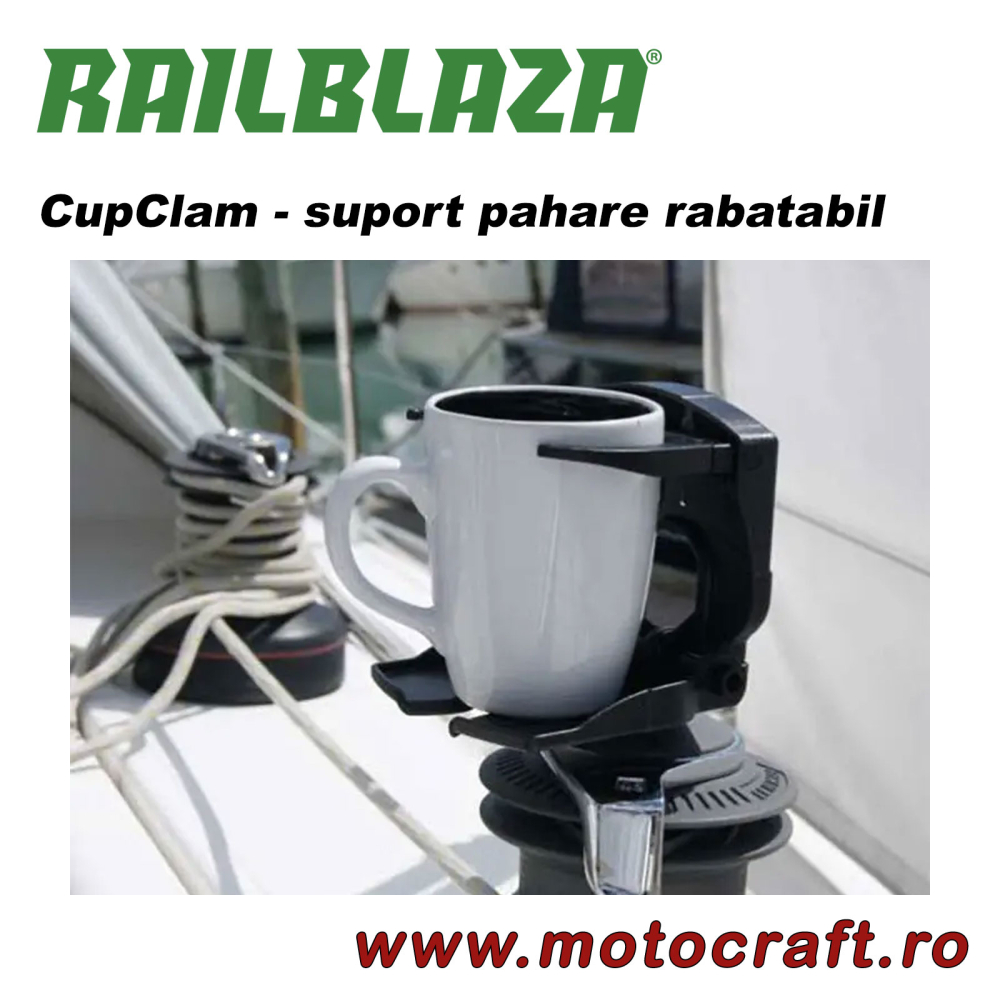 RAILBLAZA CupClam – Suport rabatabil pentru pahare și băuturi, compatibil StarPort [3]