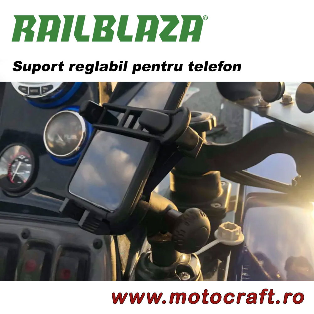 RAILBLAZA Mobi Device Holder – Suport reglabil pentru telefon și GPS [5]