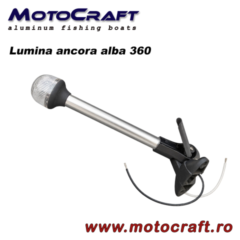 Lumini navigatie barca - Lumina de ancora alba 360 grade, inaltime aprox. 30 cm, cu suport reglabil
