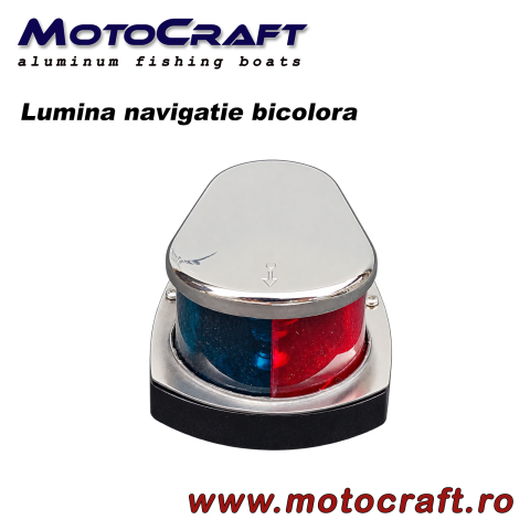 Lumini navigatie barca - Lumina de navigatie bicolora rosu-verde cu capac din inox