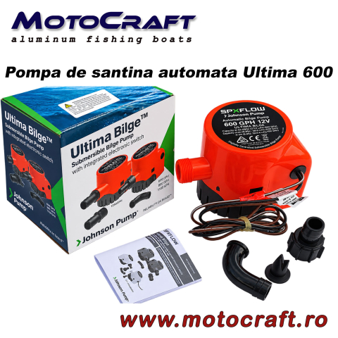 Electrice - Pompa de santina automata Johnson Pump Ultima Bilge 600 GPH – 12 V