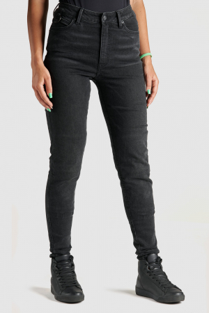 Blugi / jeansi moto - Blugi dama Pando Kusari Cor, Slim fit, Negru