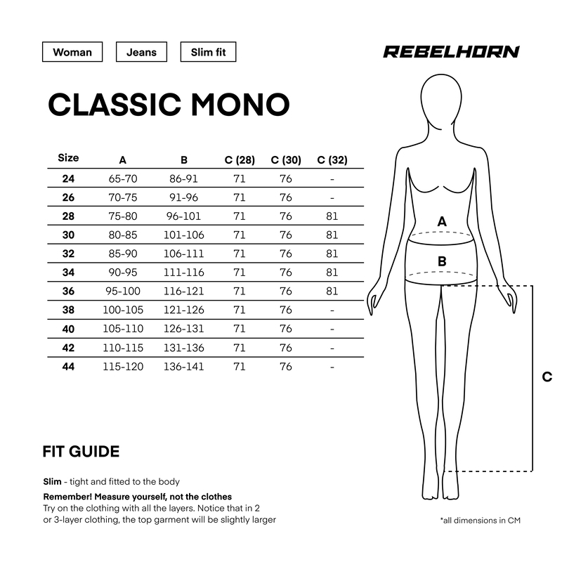 Blugi Rebelhorn Classic monolayer Lady, Slim Fit [12]