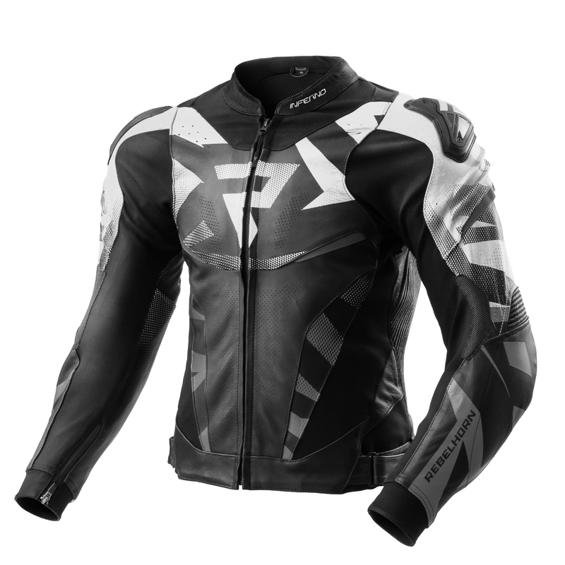 Geaca de piele Rebelhorn Inferno 54, Alb