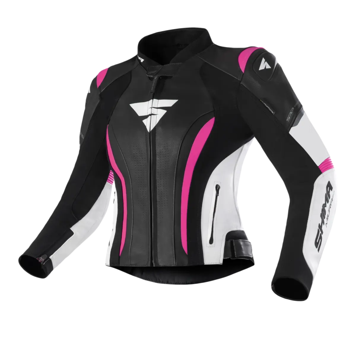 Geaca de piele SHIMA Miura 2.0 Lady 34, Roz Fluo