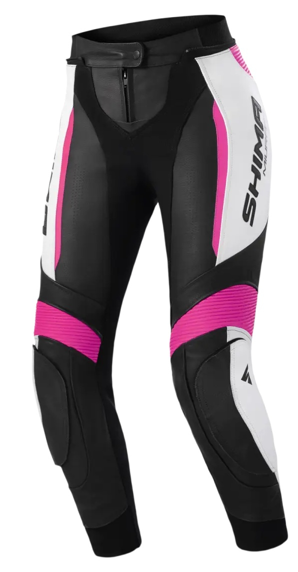 Pantaloni de piele SHIMA Miura 2.0 Lady 42, Roz Fluo