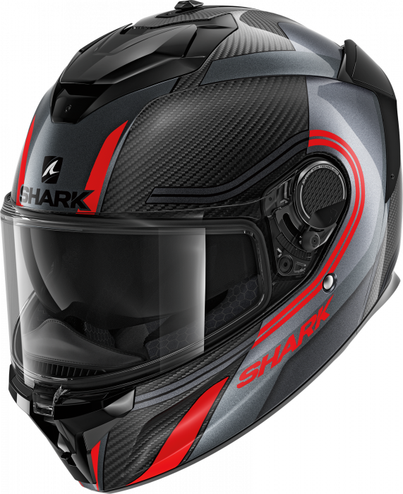 Casca moto SHARK SPARTAN GT CARBON TRACKER Anthracite Red [1]