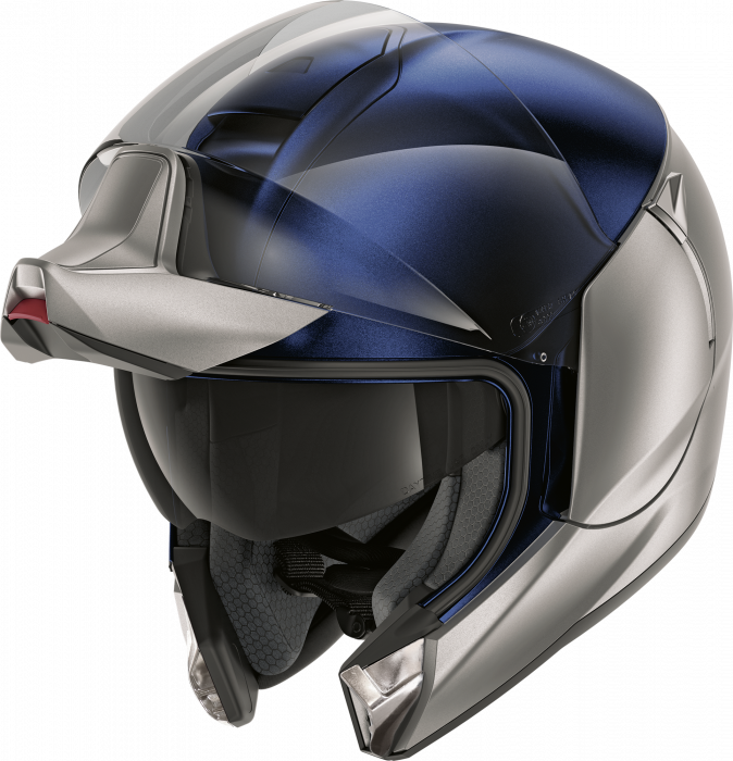 Casca moto modulara SHARK EVO JET DUAL BLANK Mat Silver Blue [5]