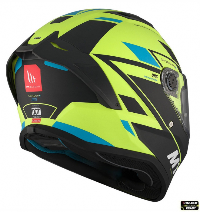 Casca integrala MT Stinger 2 Zivze C3 galben fluor mat – tip viziera: MT-V-28B [6]