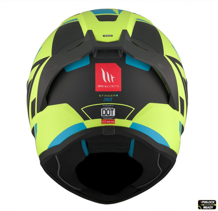 Casca integrala MT Stinger 2 Zivze C3 galben fluor mat – tip viziera: MT-V-28B [7]