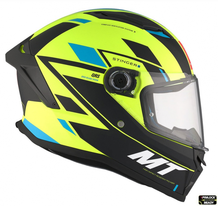 Casca integrala MT Stinger 2 Zivze C3 galben fluor mat – tip viziera: MT-V-28B [5]