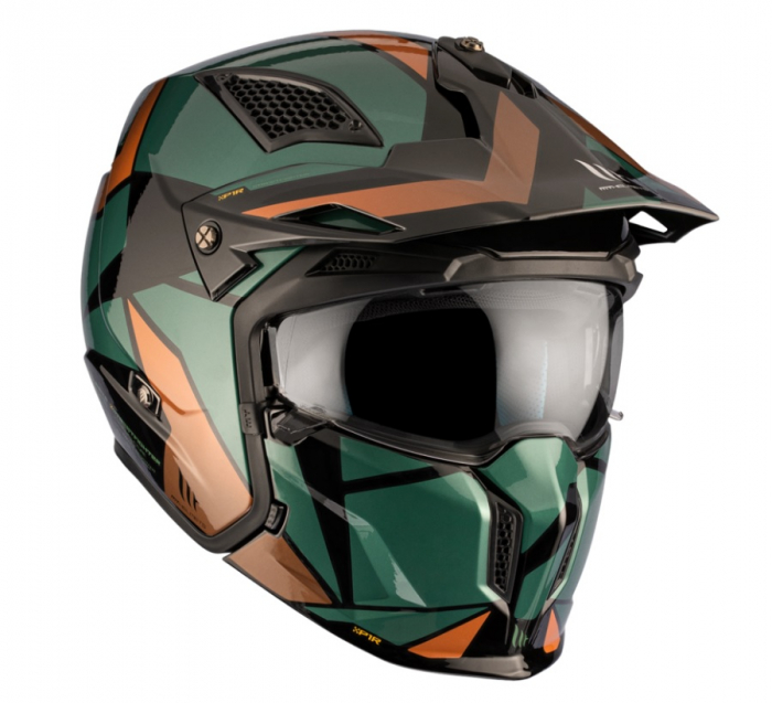 Casca MT Streetfighter SV S P1R A9 verde lucios (ochelari soare integrati) – masca (protectie) barbie si cozoroc detasabile – omologare noua ECE 22.06 [2]