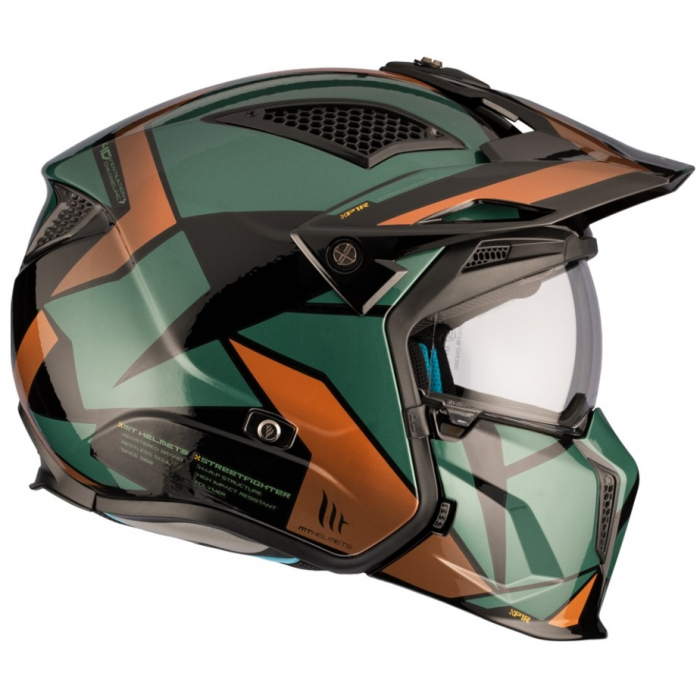 Casca MT Streetfighter SV S P1R A9 verde lucios (ochelari soare integrati) – masca (protectie) barbie si cozoroc detasabile – omologare noua ECE 22.06 [4]