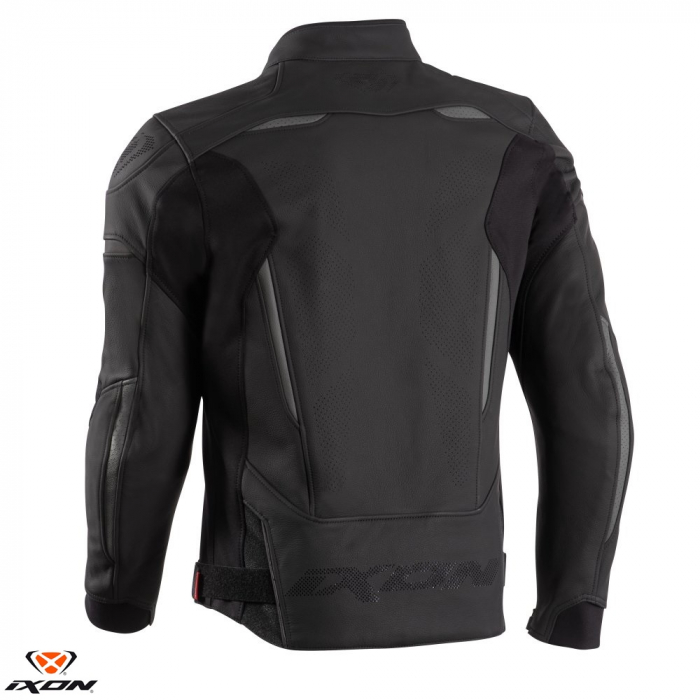 Geaca (jacheta) motociclete barbati piele Racing/Roadster Ixon vara model Ceros culoare: negru [2]
