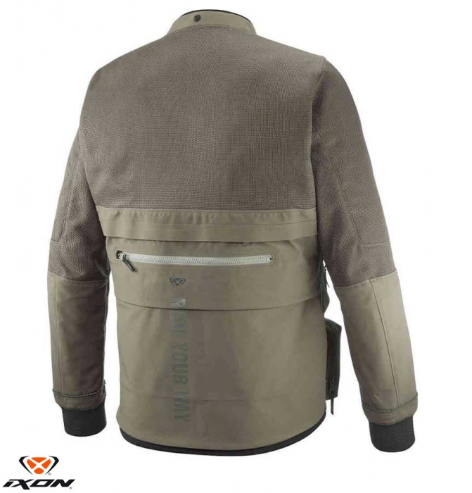 Geaca (jacheta) motociclete barbati Touring/Adventure Ixon All season model Etna MS culoare: khaki/negru – concept modular (geaca laminata; waterproof si pe exterior) [4]