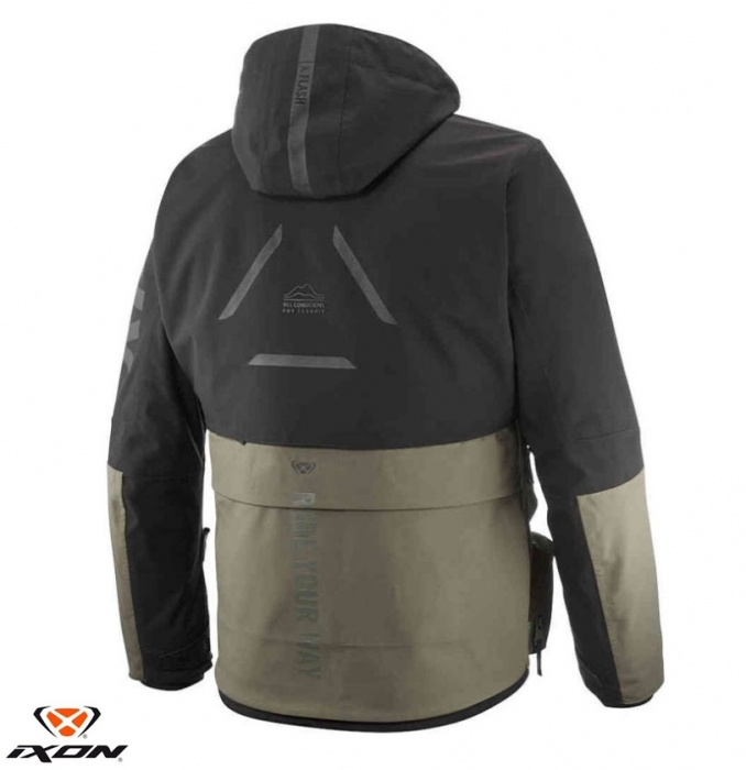 Geaca (jacheta) motociclete barbati Touring/Adventure Ixon All season model Etna MS culoare: khaki/negru – concept modular (geaca laminata; waterproof si pe exterior) [2]