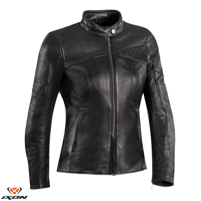 Geaca (jacheta) motociclete femei piele Urban/Heritage Ixon All season model Cranky LS culoare: negru [1]