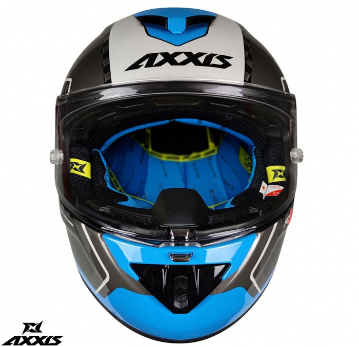 Casca integrala Axxis Cobra Rage A0 alb/albastru lucios carbon – 100% carbon [5]